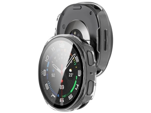 Tech-Protect Defense 2-Pack Case for Samsung Galaxy Watch 44mm - Clear Matte Black