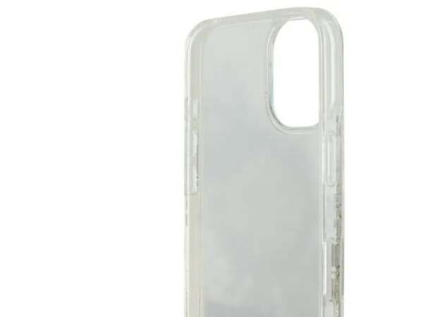 Guess Liquid Glitter Flower MagSafe iPhone 16-skal - beige