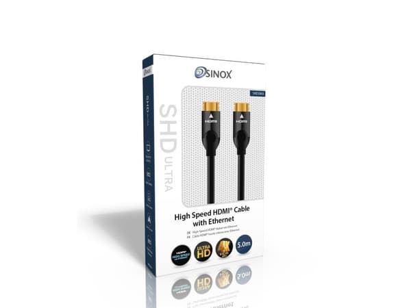 Sinox SHD HDMI™ kabel 4K60Hz+E. 5m. Sort