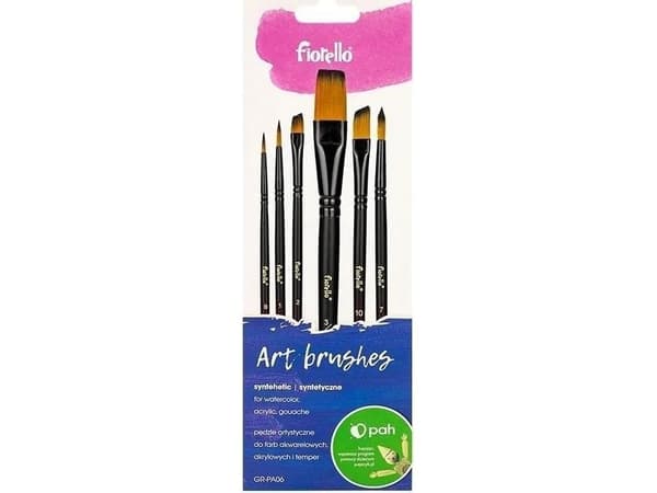 Nylon art brushes 6 st