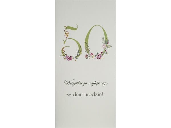 Gratulasjonskort 50 DL U18 - blomster