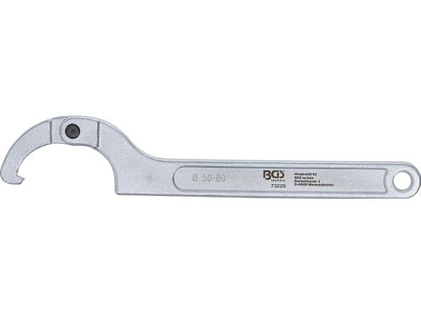 BGS technic Adjustable Hook Wrench with Nose, 412 g