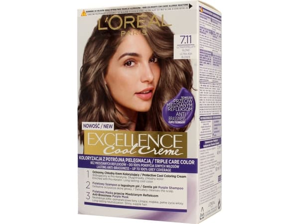 L'Oreal Paris Creme hårfarging Excellence 7.11 Ultra Ash Blond