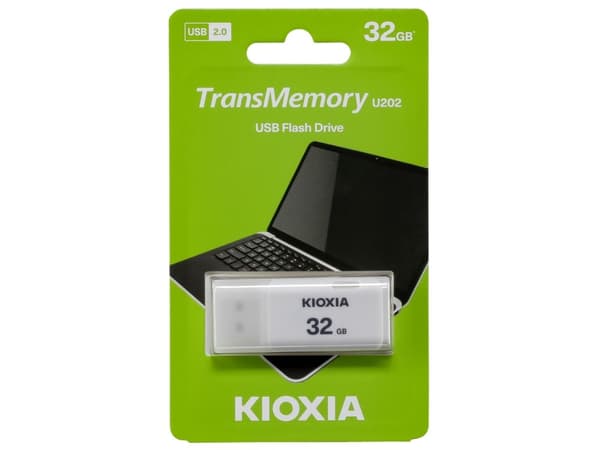 KIOXIA TransMemory U202 - USB-flashstasjon - 32 GB - USB 2.0 - hvit