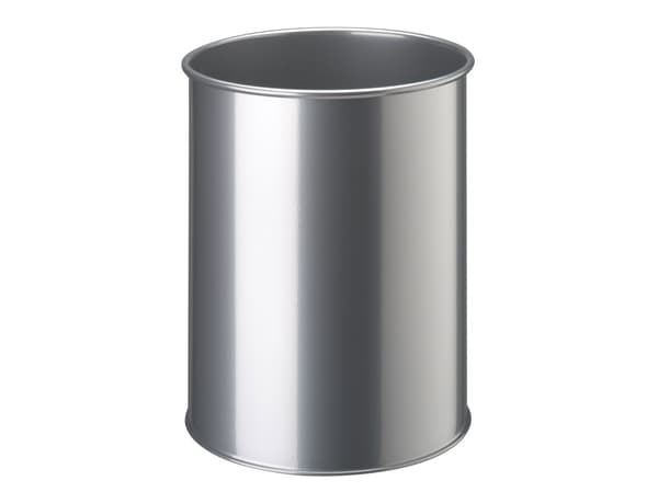 DURABLE - Avfallskurv - rund - 15 L - stål - sølv