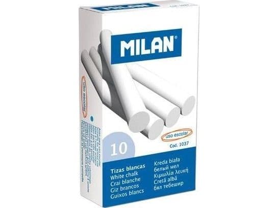 MILAN dammfritt tavalkrit vitt 10-pack