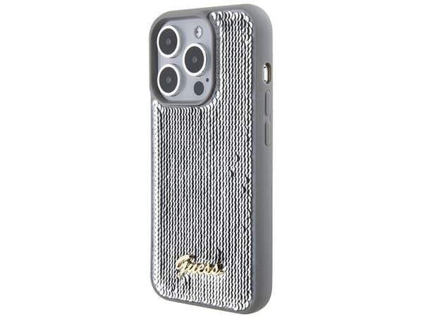 Guess GUHCP15LPSFDGSS iPhone 15 Pro 6.1" silver/silver hardcase Sequin Script Metal