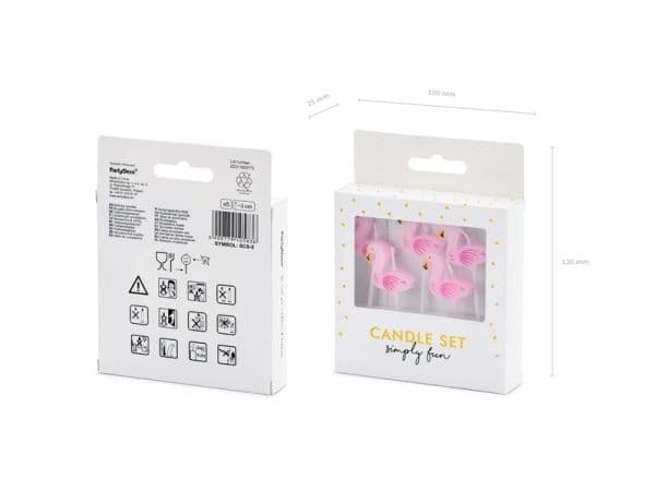 PartyDeco SCS-8, Stearinlys, Rosa, 5 stykker