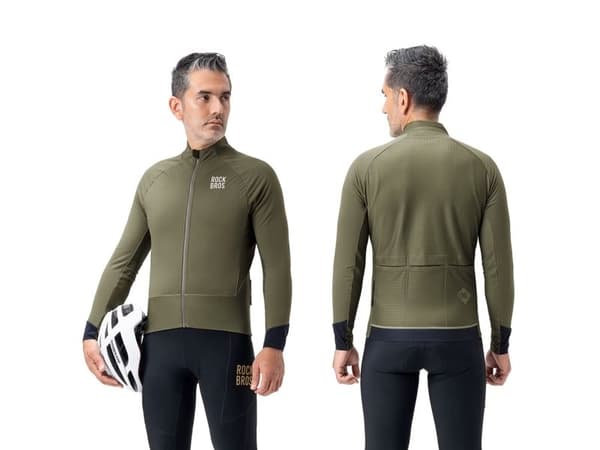 Rockbros YDWT014 cykeljacka vinterfleece dubbellagers storlek M - grön