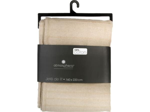Atmosphera överkast 160x220 fransar/beige