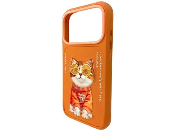 Nimmy Cool Cat kotelo iPhone 17 Pro Maxille oranssi
