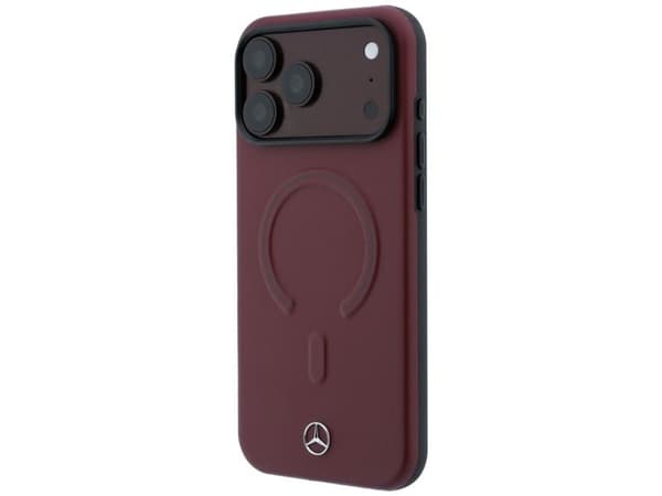 Mercedes Leather 3D MagSafe Case for iPhone 17 Pro Max - Navy Blue