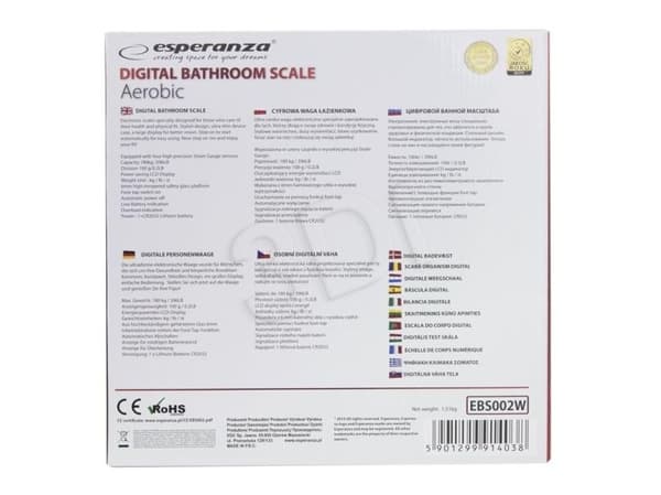 Badvåg Digital Esperanza Aerobic EBS002W Vit