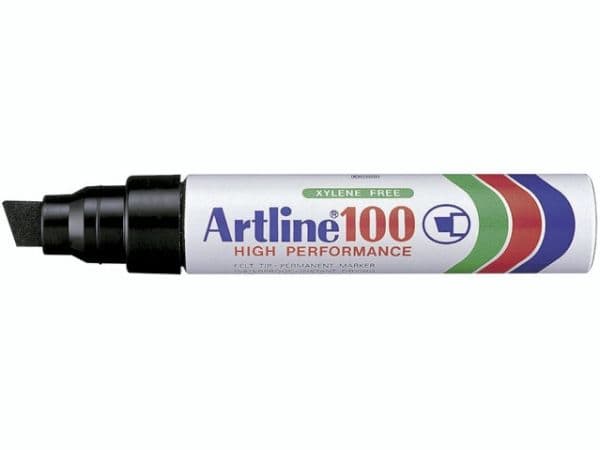 Marker Artline® 100 permanent sort 7,5-12mm - (6 stk.)