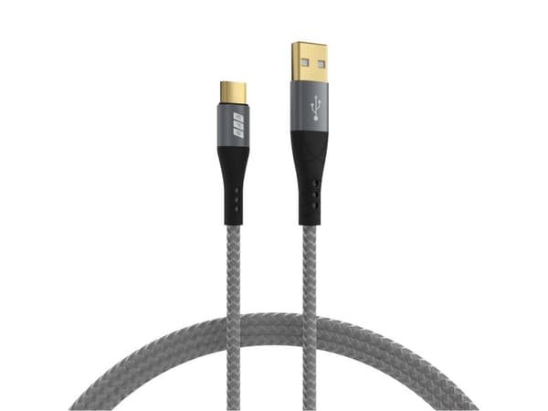 EFB Elektronik USB-AC-00004, 3 m, USB A, USB C, USB 2.0, 0,48 Gbit/sek., Sort, Grå