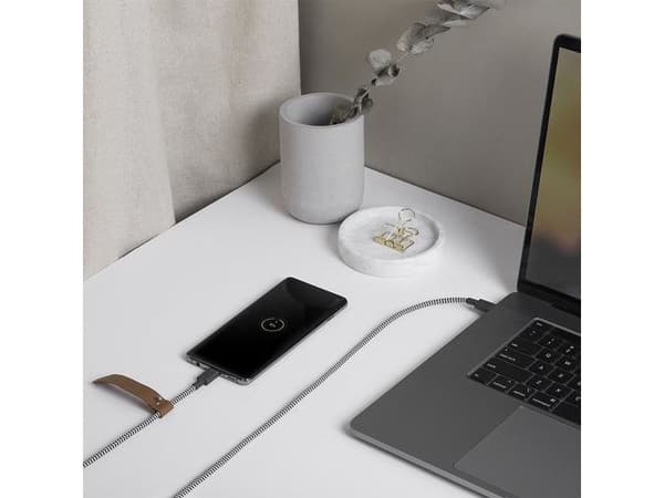 Native Union BELT-C-ZEB-2-NP, 1,2 m, USB C, USB C, Sort, Hvit