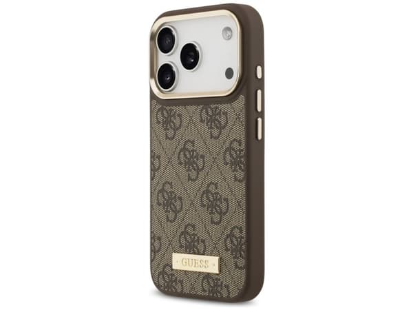 Guess 4G Logo Plate MagSafe case for iPhone 17 Pro - brown