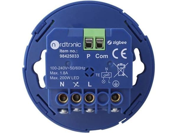 Lampeuttak med Zigbee - dimmer, Ø83 mm, hvit