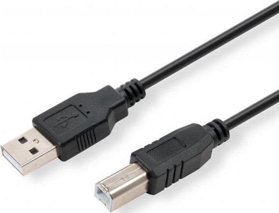 USB Logo USB-A - USB-B kaapeli 1,8 m musta (30260)