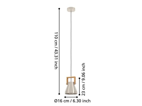 EGLO CAWTON RIIPUS Ø160 E27 HÄTÄ/BS