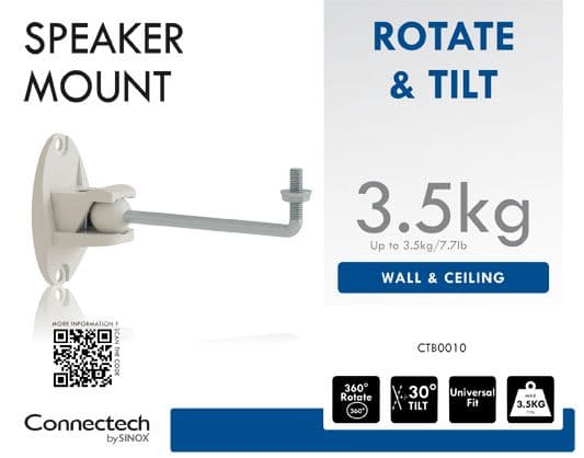 Connectech SONOS® PLAY1 højttaler ophæng. Hvid