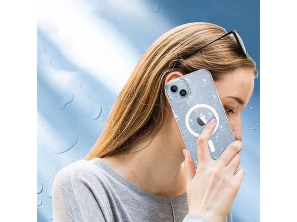 Tech-Protect FlexAir Hybrid MagSafe iPhone 13/14 Case - Clear Glitter