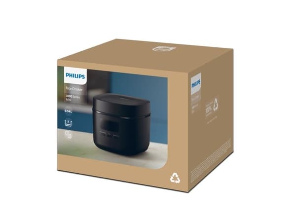 PHILIPS 3000. sērijas Mini rīsu vārāmais katls juodas HD3080/80