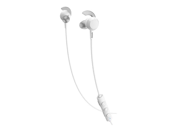 Philips TAE4205WT - Ørepropper med mikrofon - i øret - Bluetooth - trådløs - hvit