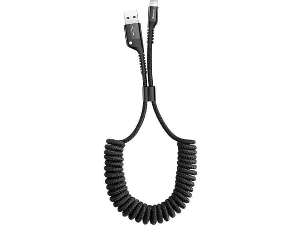 Baseus CALSR-01, 1 m, USB A, USB C/Lightning, Hankjønn, Hankjønn, Sort