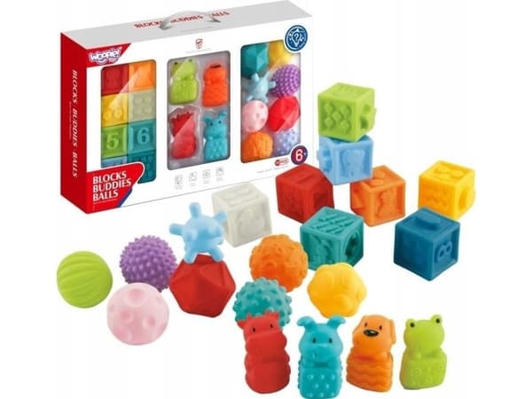 WOOPIE BABY sensoriskt utbildningskloss-pussel 20 delar