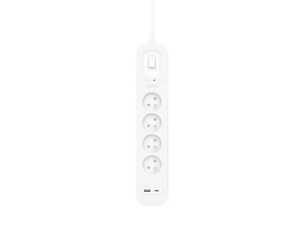 Belkin Power Strip SurgePlus Surge Protector 4xFR 1xUSB-A 1xUSB-C 525J 2M
