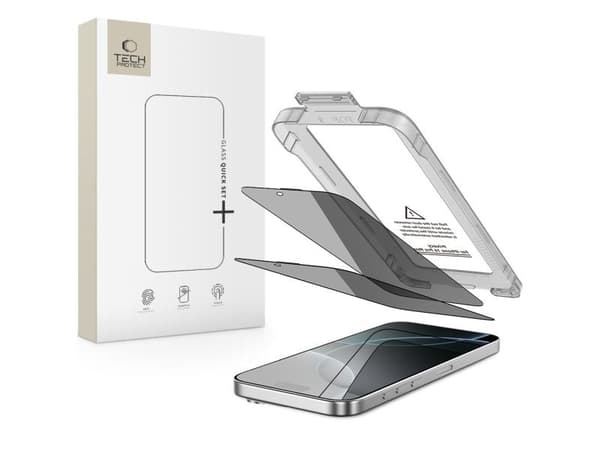 Tech-Protect Quick Set Spy+ personvernglass 2-pak til iPhone 16 Pro