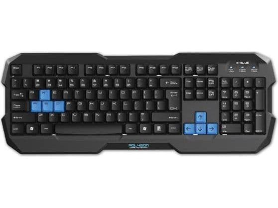 E-Blue polygon trådbokat USB-tangentbord (EOL), svart