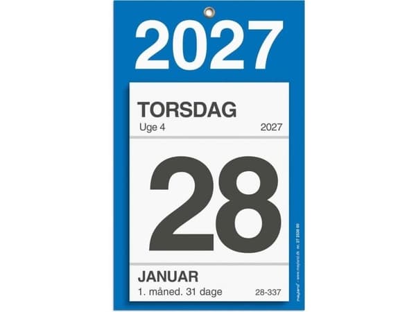 Kontorsrivningskalender med baksidestext 2027