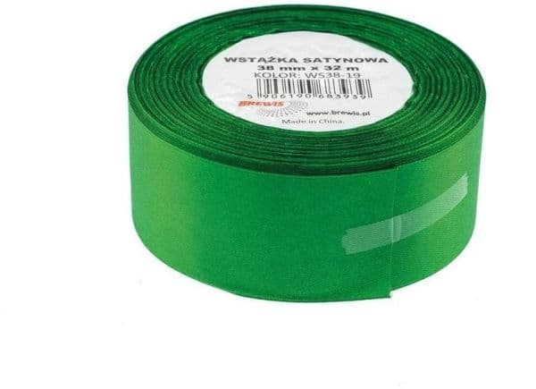 Grönt satinband 38 mm x 32 m