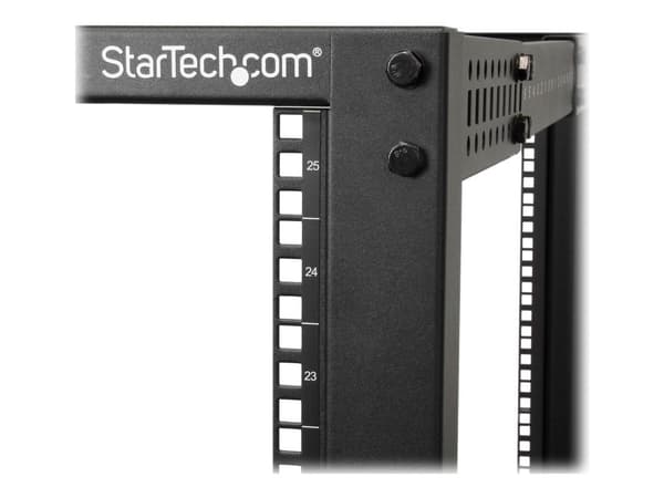 Startech 25U 19" Open Frame Server Rack, 4 Post Adjustable Depth 22-40" Mobile, Free Standing Rolling Network/Computer Equipment Data Rack, Dell Po...
