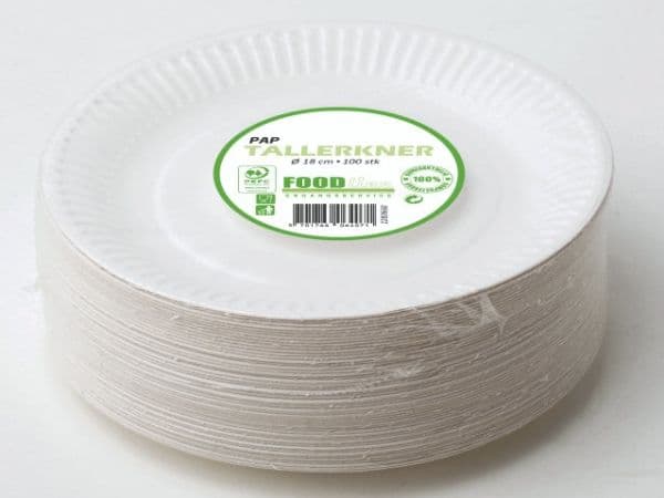 Esselte frukosttallrik i papper 18 cm 100 st./förp.