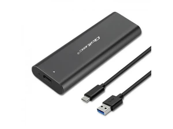 Qoltec-kapsling | enhetsfack förM.2 SATA SSD | NVME | USB typ C