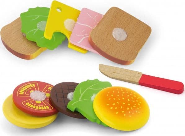 Viga sett for å kutte hamburger og sandwich