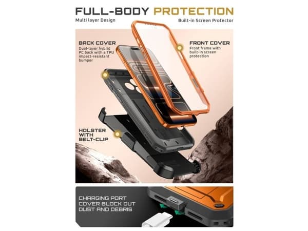 Supcase Unicorn Beetle Pro-deksel til iPhone 17 Pro Max - oransje
