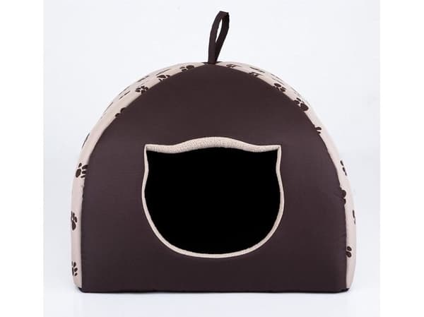 HOBBYDOG Igloo booth - Beige with paws R2