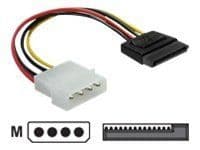 Delock - Strømadapter - SATA-strøm (hann) til 4-pin intern strøm (hann) - 6 cm