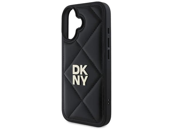DKNY DKHCP16SPQDSLK iPhone 16 6,1" svart Quilted Stack Logo