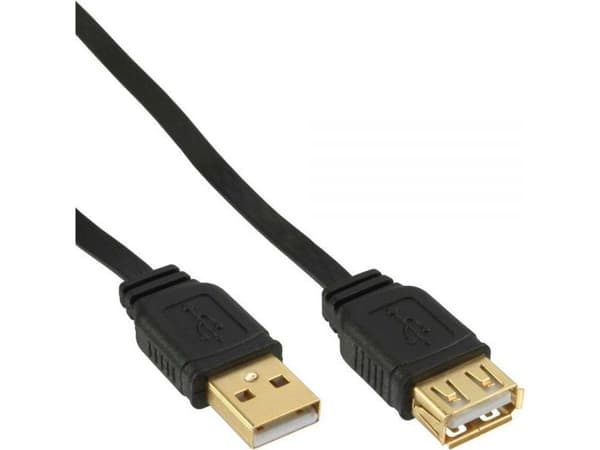 InLine 34620F, 2 m, USB A, USB 2.0, uros/naaras, musta
