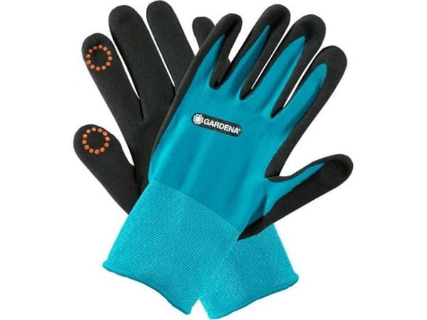 Gardena 11510-20, Hagehansker, Sort, Blå, S, Elastan, Nitril, Polyester
