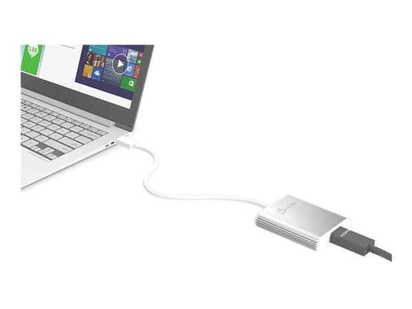 j5create JUA354 - Video adapter - USB hann til HDMI hunn - 8 cm - sølv - 4K-støtte