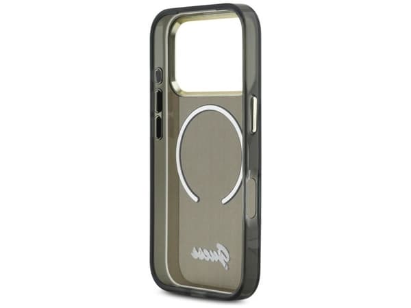 Guess IML Script metall MagSafe-skal till iPhone 17 Pro - svart