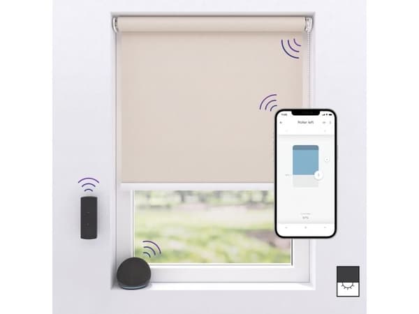 MotionBlinds trådlös elektrisk blackout-roller 100x190 cm – Sand