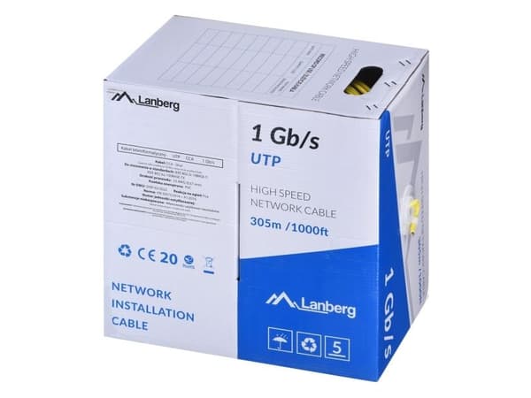 Lanberg - Bulkkabel - 5.6 mm - UTP - fast - gul