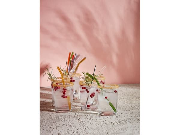 Straw in glass set HOME
